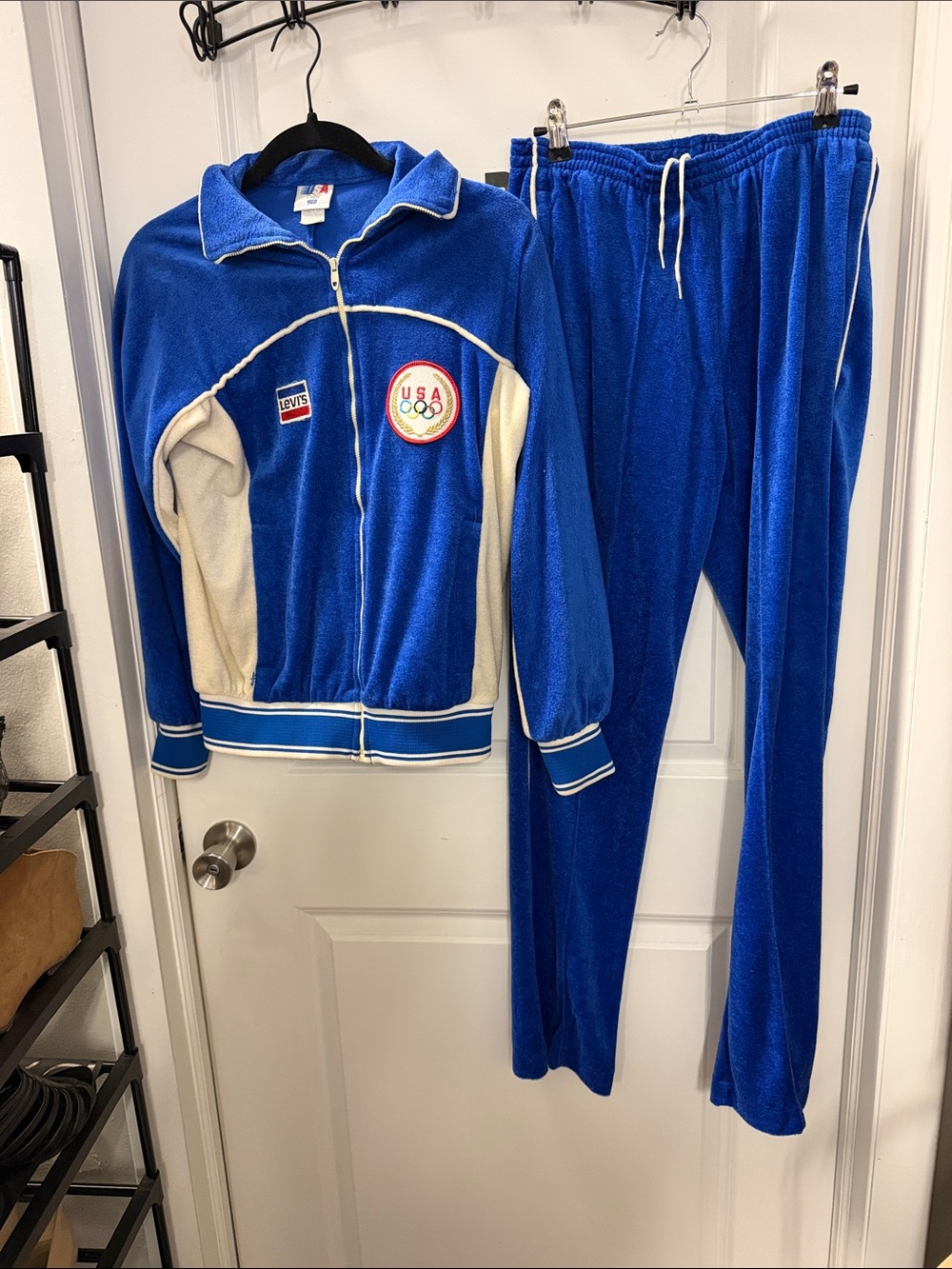 Vintage 1980 two piece velour USA Olympics tracksuit excellent condition